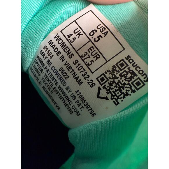 Saucony Axon 2 Cool Mint Acid Green Power Womens Sz 6.5 Running Shoes S10732-26 - Picture 7 of 12